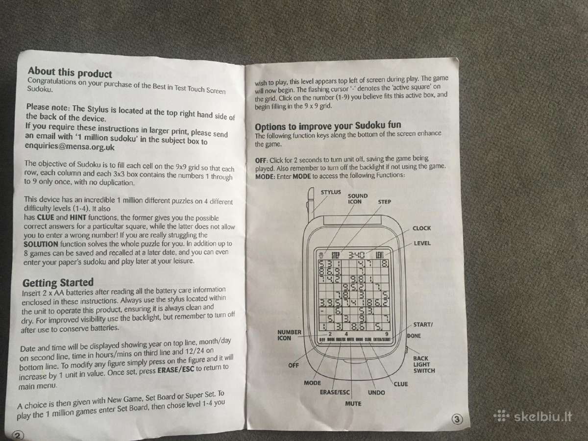 Sudoku. Mensa elektroninis žaidimas - nuotraukos Nr. 8