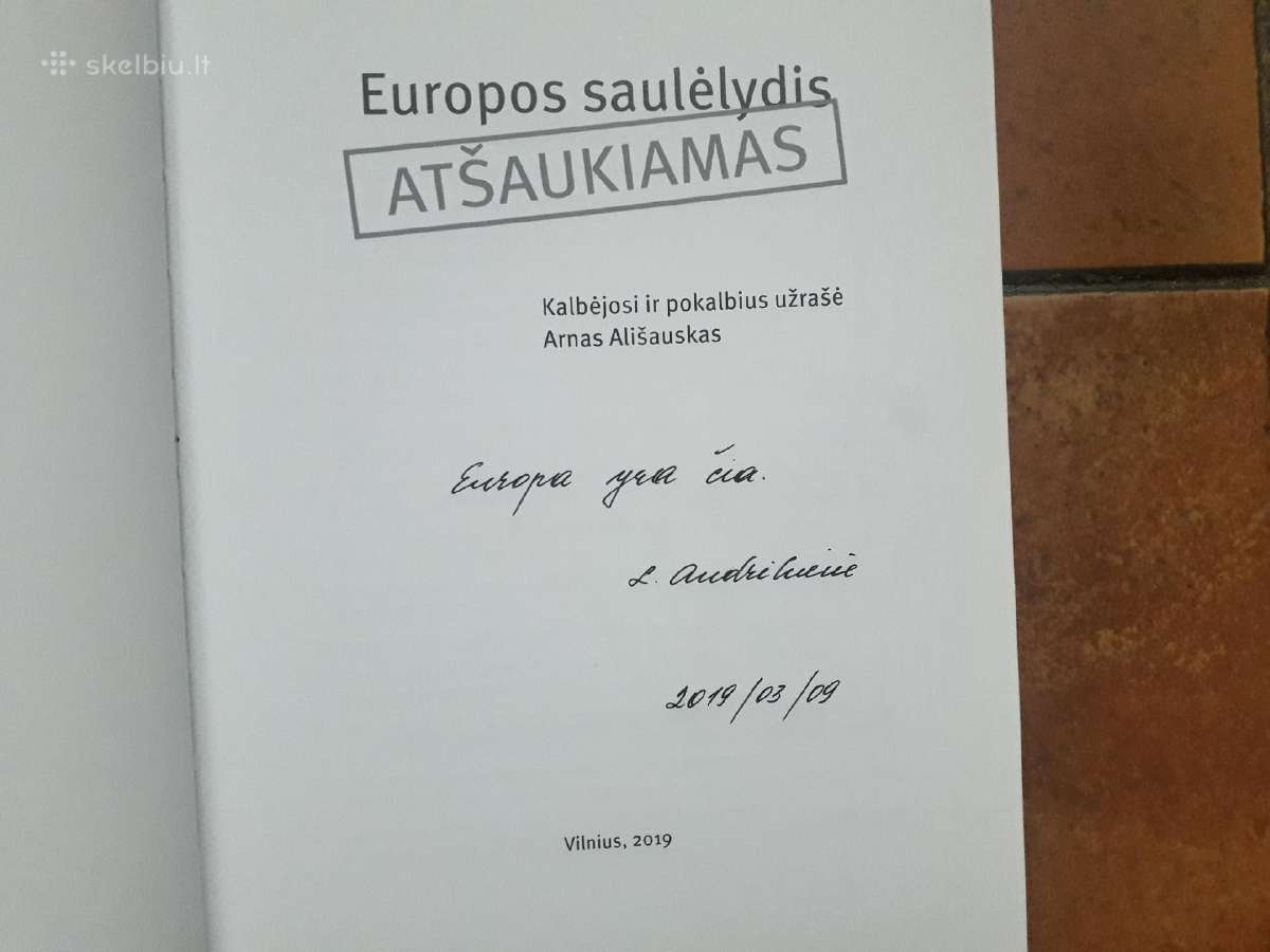 Laimos Andrikienės knyga su autografu 2019 m. - nuotraukos Nr. 2