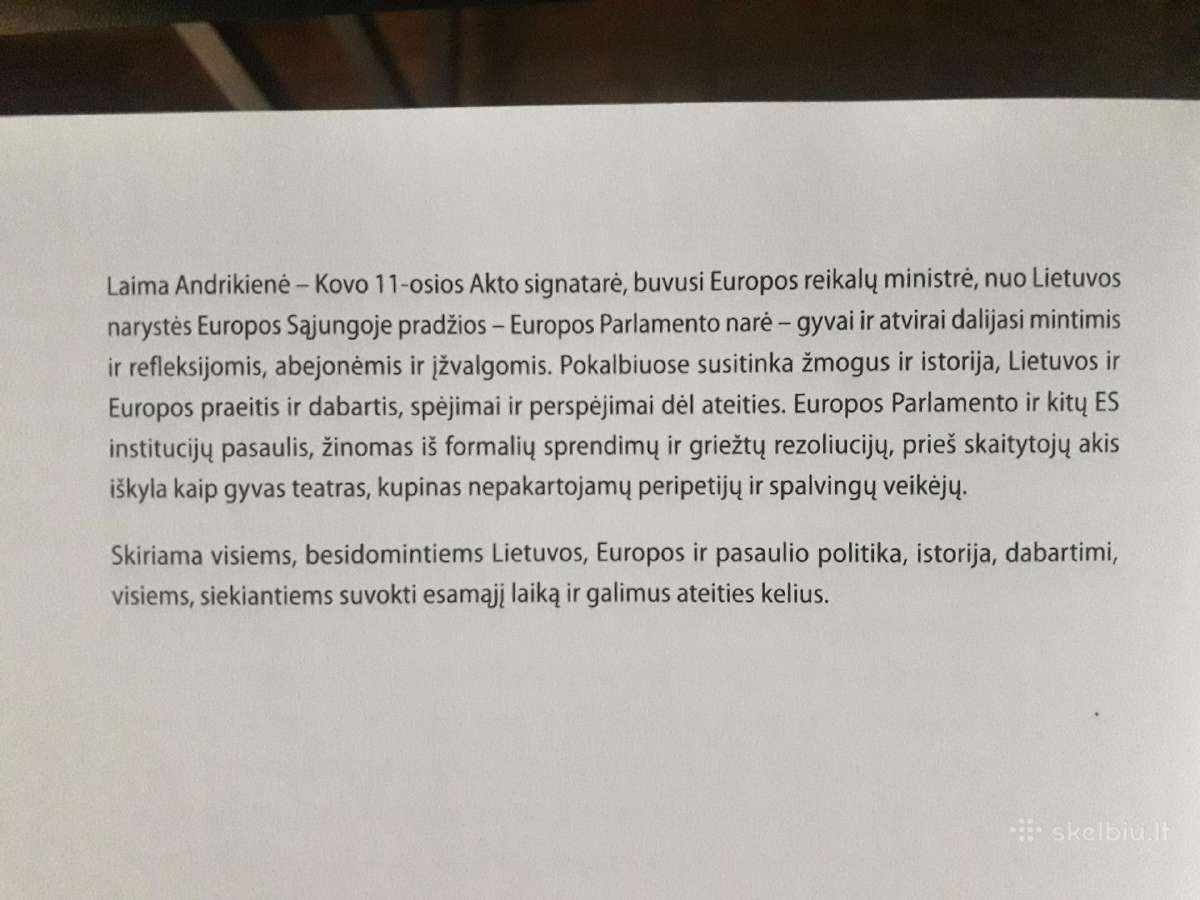Laimos Andrikienės knyga su autografu 2019 m. - nuotraukos Nr. 3