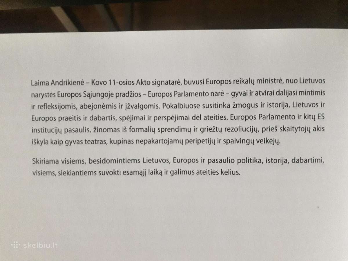 Laimos Andrikienės knyga su autografu 2019 m. - nuotraukos Nr. 3