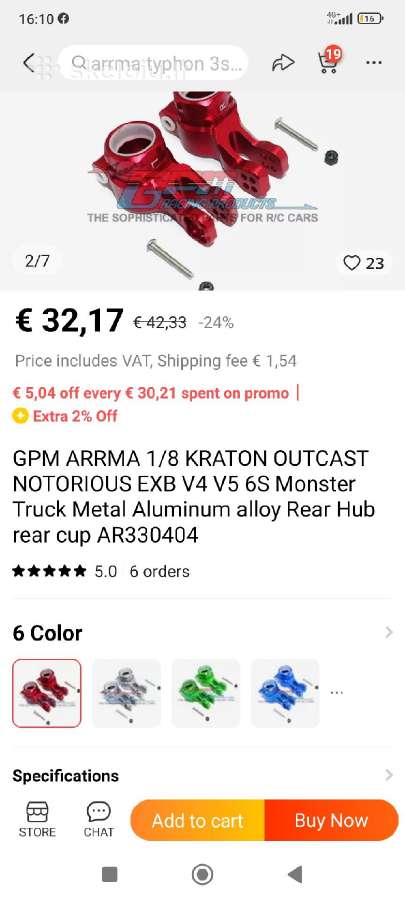 RC Arrma Kraton 6s V5 1/8 dalys - nuotraukos Nr. 7