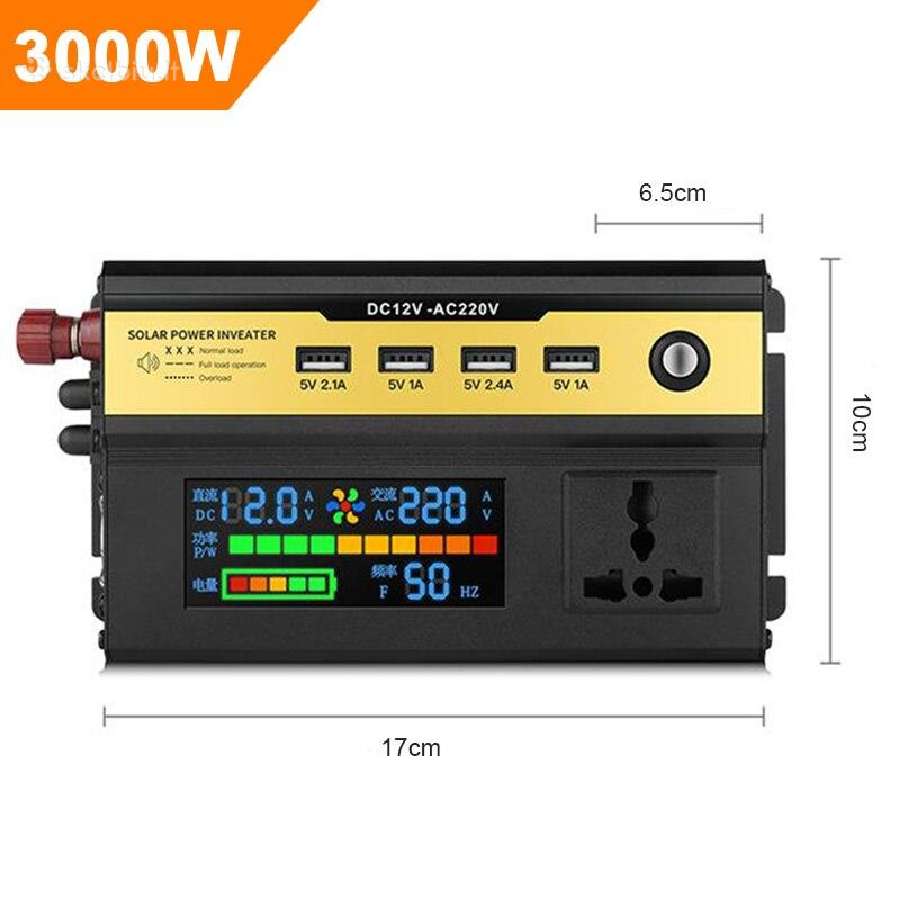 Įtampos keitiklis – inverteris 12v-220v 3000w - nuotraukos Nr. 6