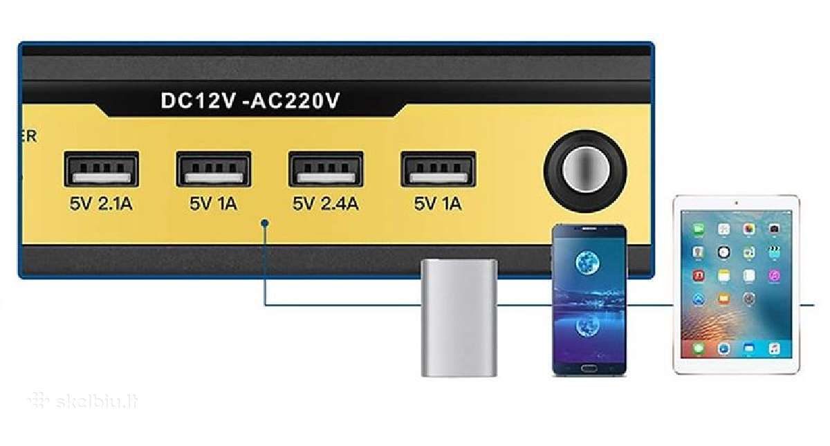 Įtampos keitiklis – inverteris 12v-220v 3000w - nuotraukos Nr. 5