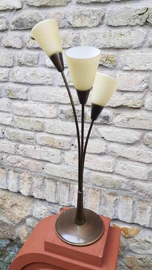 Vintažinis mid century žalvario stalo šviestuvas - nuotraukos Nr. 3