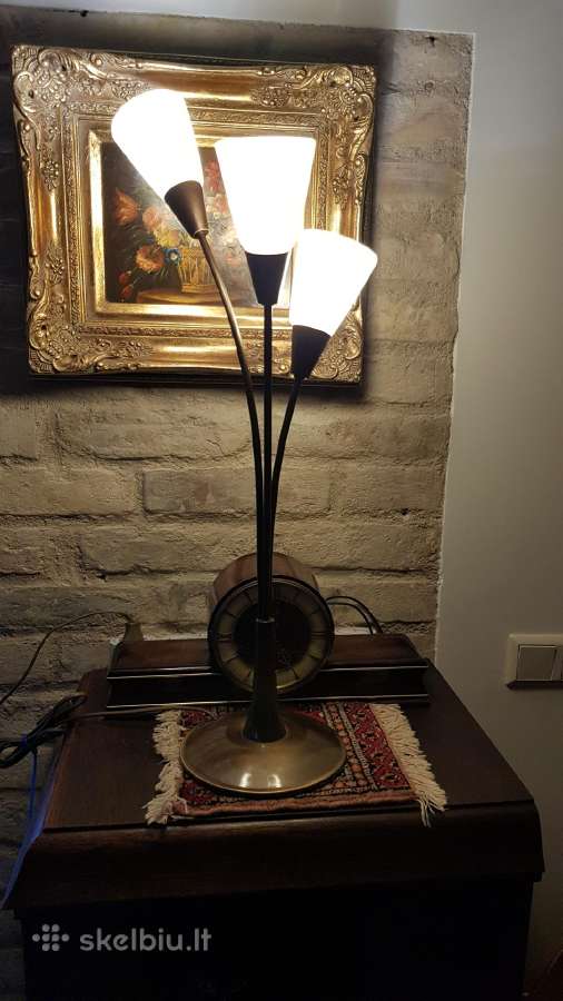 Vintažinis mid century žalvario stalo šviestuvas - nuotraukos Nr. 4