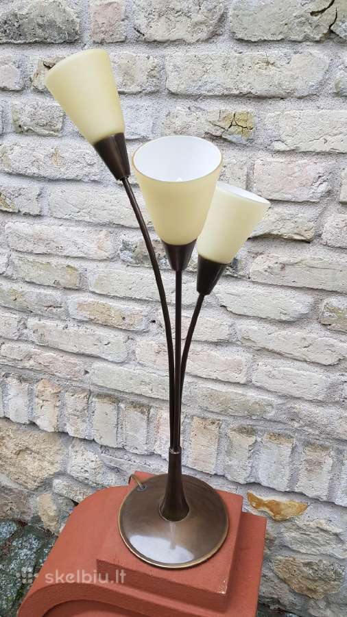 Vintažinis mid century žalvario stalo šviestuvas - nuotraukos Nr. 6