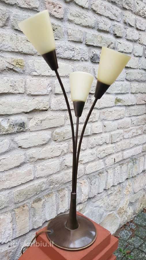 Vintažinis mid century žalvario stalo šviestuvas - nuotraukos Nr. 10