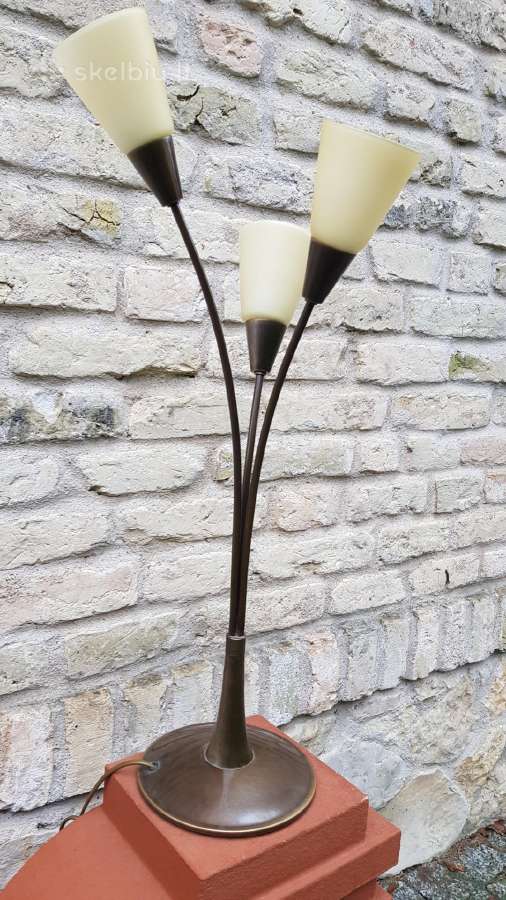 Vintažinis mid century žalvario stalo šviestuvas - nuotraukos Nr. 14