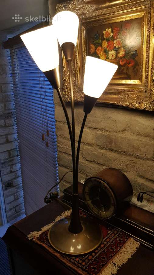 Vintažinis mid century žalvario stalo šviestuvas - nuotraukos Nr. 15