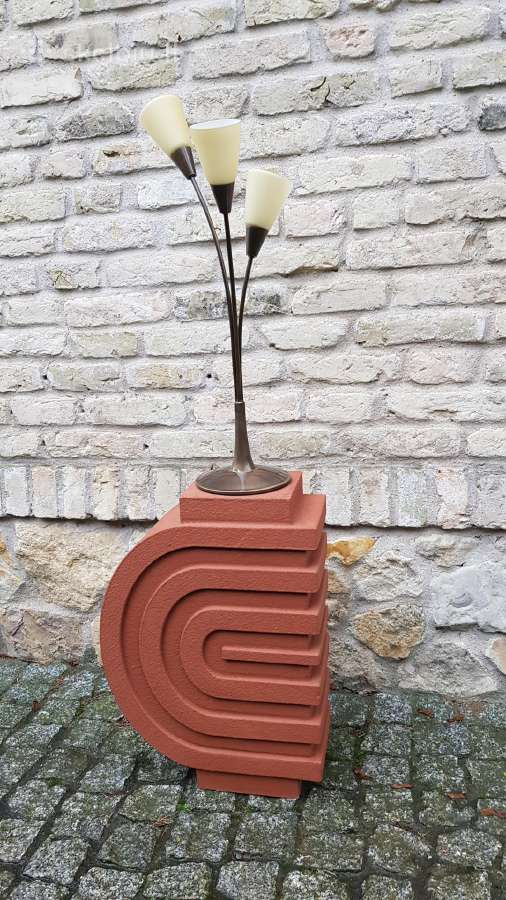 Vintažinis mid century žalvario stalo šviestuvas - nuotraukos Nr. 16