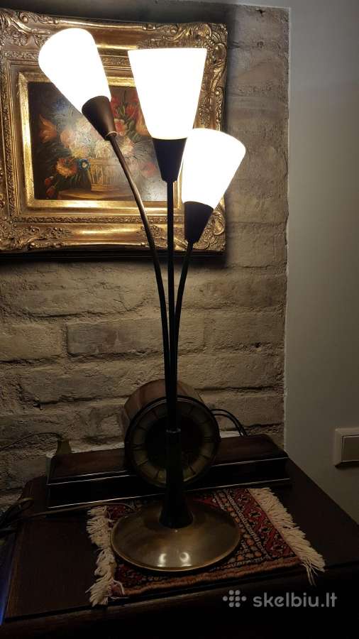 Vintažinis mid century žalvario stalo šviestuvas - nuotraukos Nr. 17