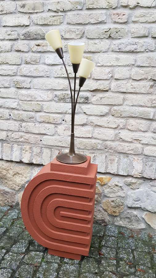 Vintažinis mid century žalvario stalo šviestuvas - nuotraukos Nr. 19