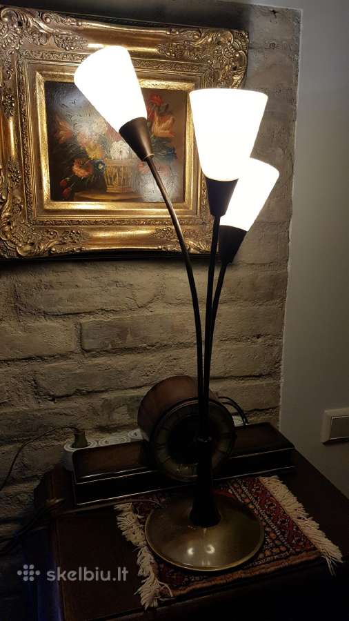 Vintažinis mid century žalvario stalo šviestuvas - nuotraukos Nr. 2