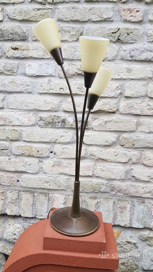 Vintažinis mid century žalvario stalo šviestuvas - nuotraukos Nr. 20