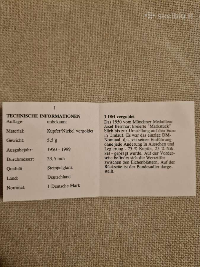 Paaksuota kolekcinė vokietijos markė - nuotraukos Nr. 3