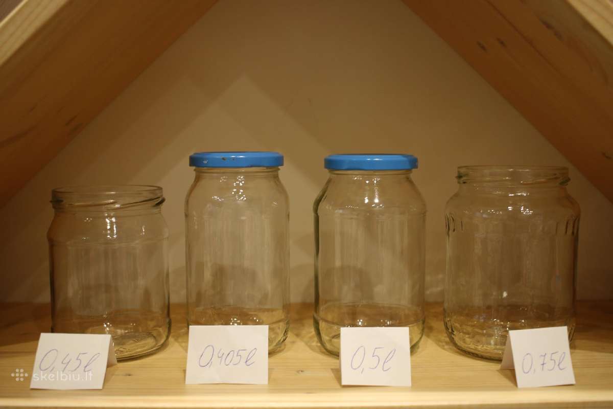 0,5 l 0,405 l užsukami stiklainiai