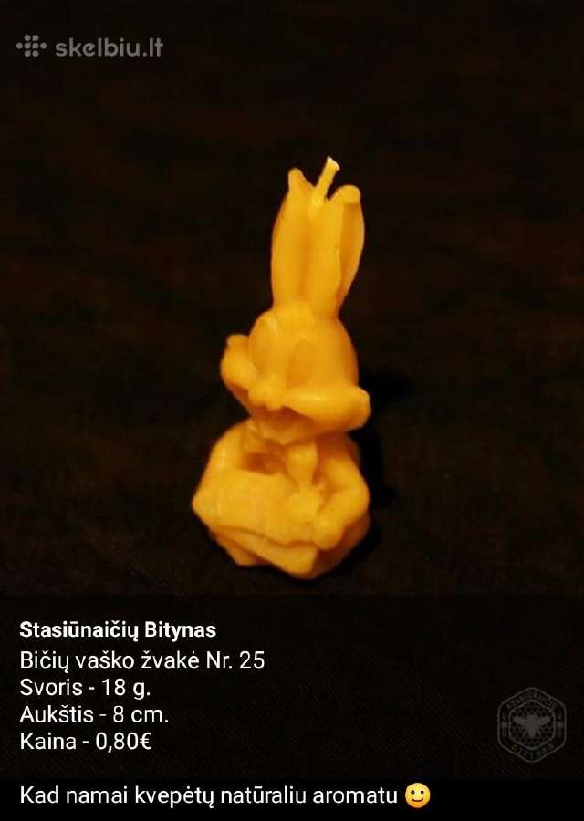 Rankų darbo bičių vaško žvakės - nuotraukos Nr. 3