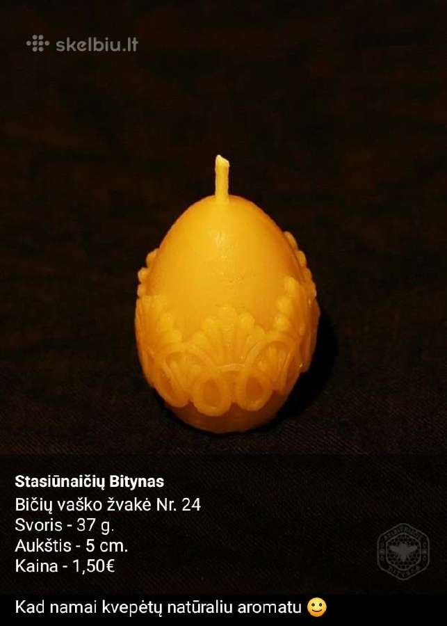 Rankų darbo bičių vaško žvakės - nuotraukos Nr. 4