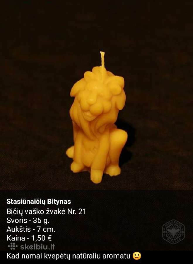 Rankų darbo bičių vaško žvakės - nuotraukos Nr. 5