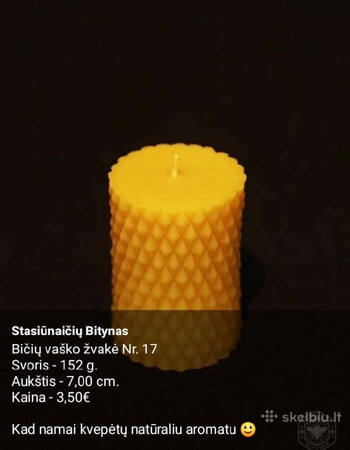 Rankų darbo bičių vaško žvakės - nuotraukos Nr. 8