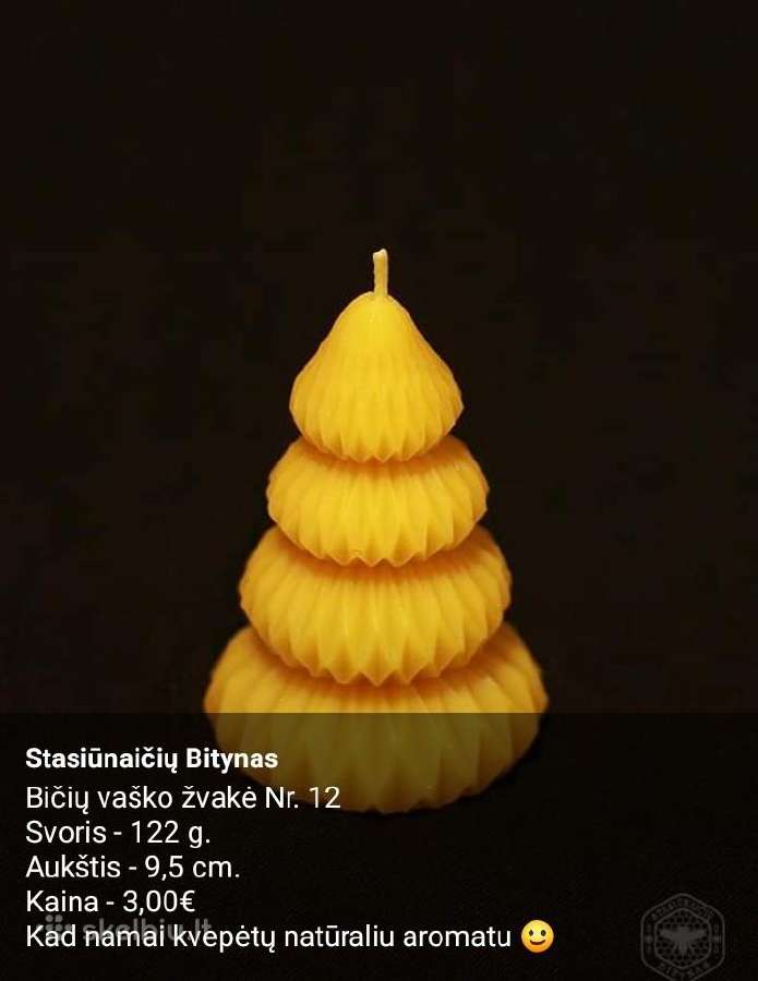 Rankų darbo bičių vaško žvakės - nuotraukos Nr. 13