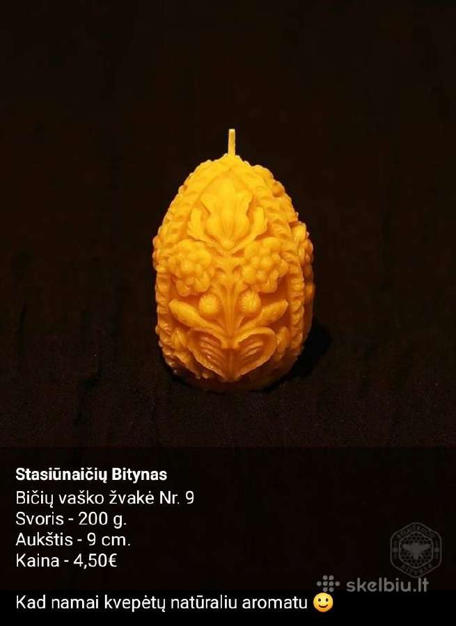 Rankų darbo bičių vaško žvakės - nuotraukos Nr. 15