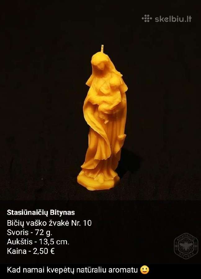 Rankų darbo bičių vaško žvakės - nuotraukos Nr. 16