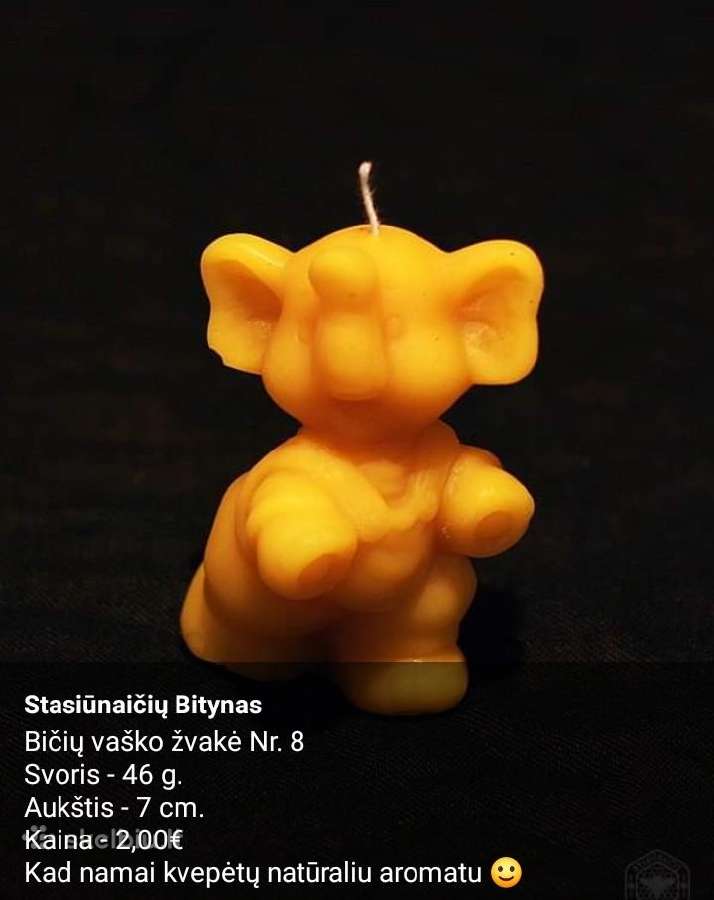 Rankų darbo bičių vaško žvakės - nuotraukos Nr. 17