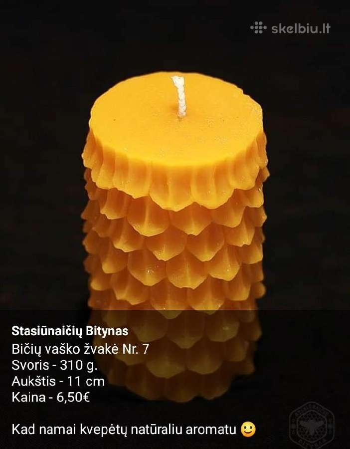 Rankų darbo bičių vaško žvakės - nuotraukos Nr. 18