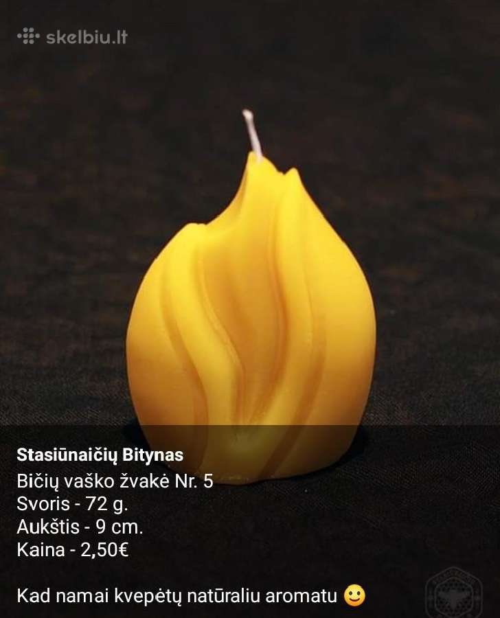 Rankų darbo bičių vaško žvakės - nuotraukos Nr. 20