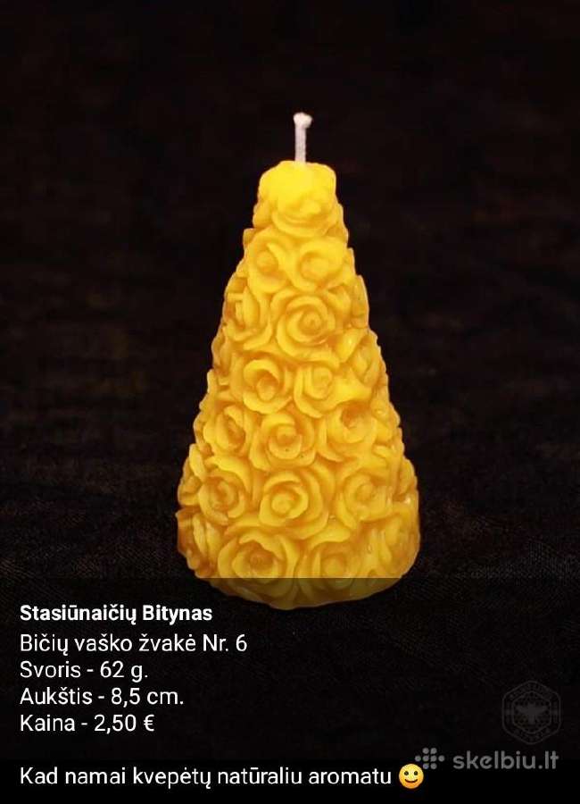Rankų darbo bičių vaško žvakės - nuotraukos Nr. 22