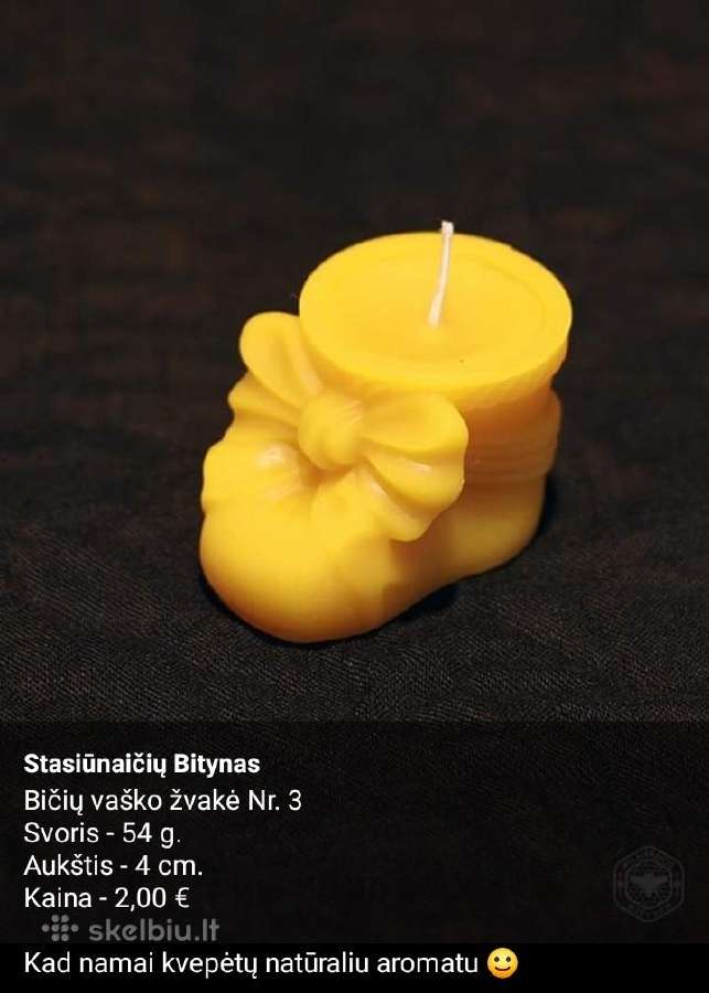 Rankų darbo bičių vaško žvakės - nuotraukos Nr. 23