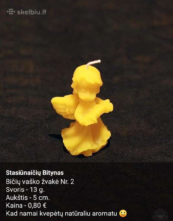 Rankų darbo bičių vaško žvakės - nuotraukos Nr. 24
