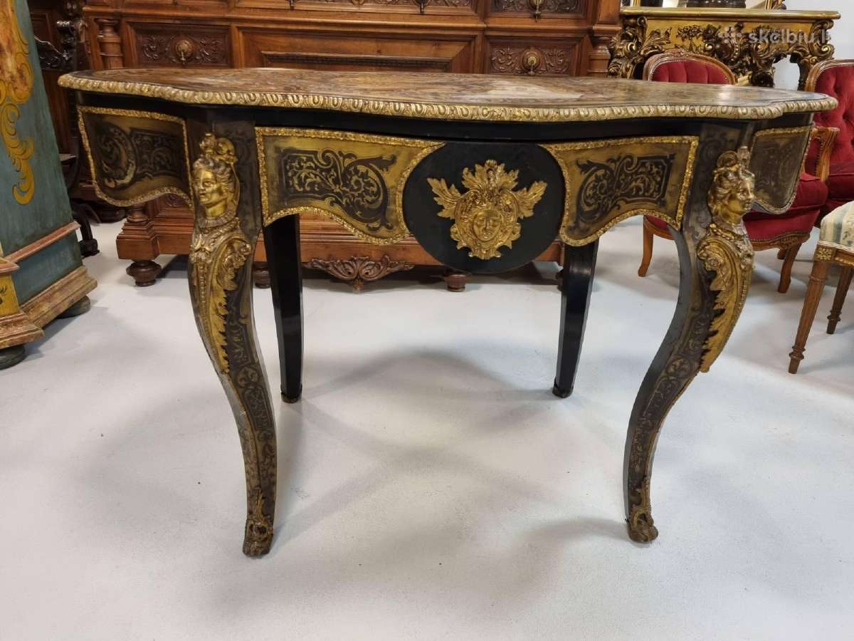 Boulle stiliaus stalas. 1850 - 1900 metai. - nuotraukos Nr. 2