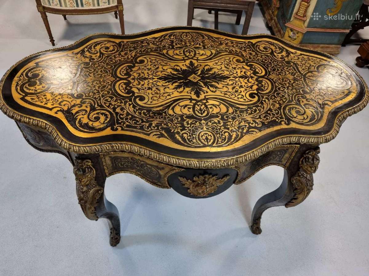 Boulle stiliaus stalas. 1850 - 1900 metai. - nuotraukos Nr. 6