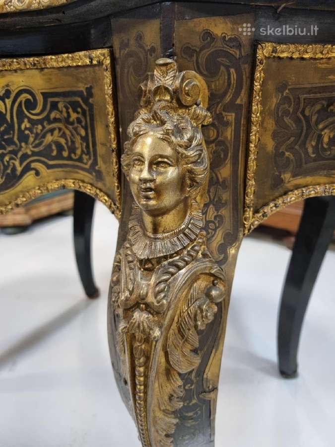 Boulle stiliaus stalas. 1850 - 1900 metai. - nuotraukos Nr. 7