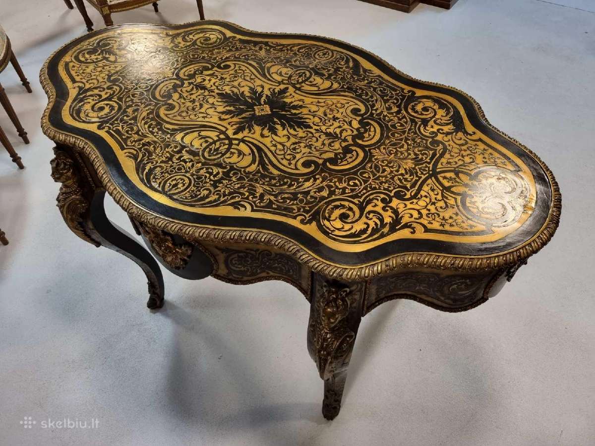 Boulle stiliaus stalas. 1850 - 1900 metai. - nuotraukos Nr. 8