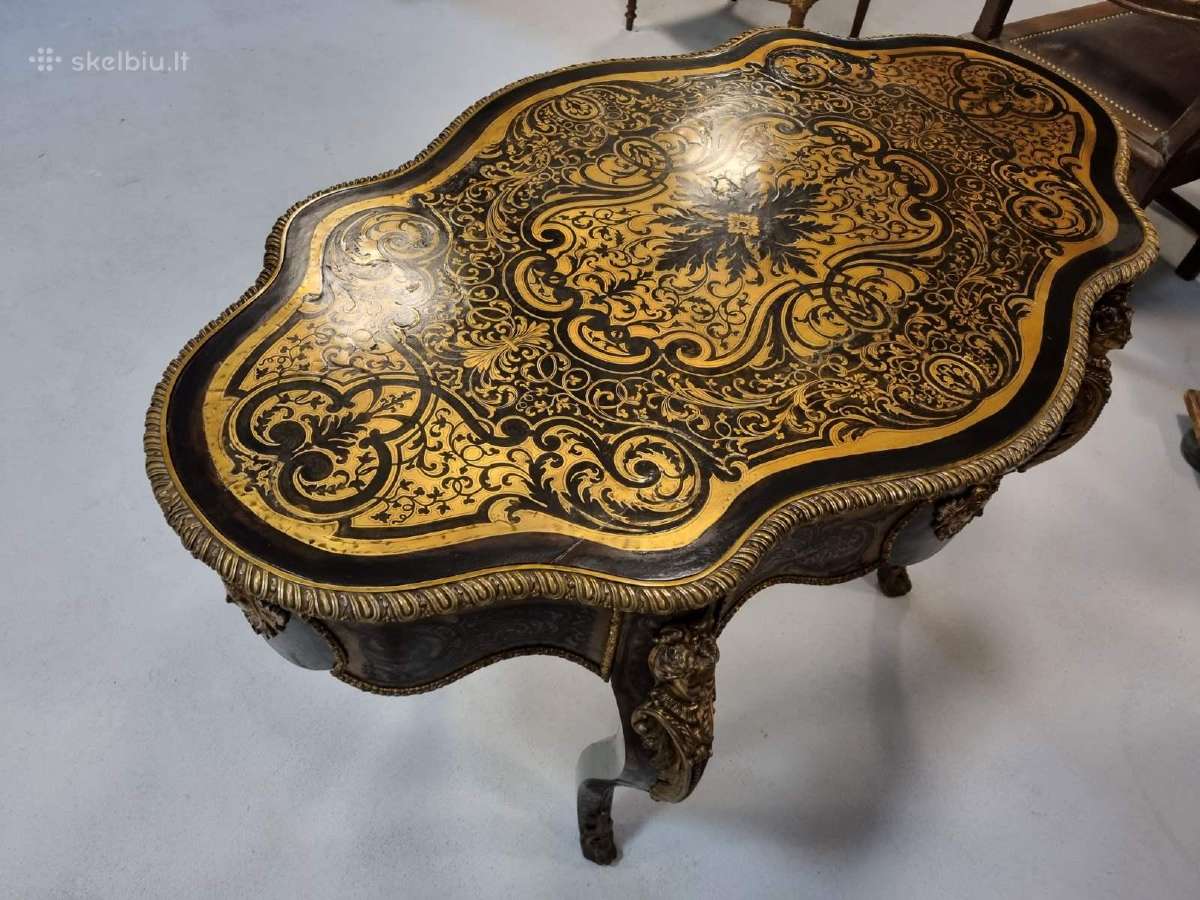 Boulle stiliaus stalas. 1850 - 1900 metai. - nuotraukos Nr. 9