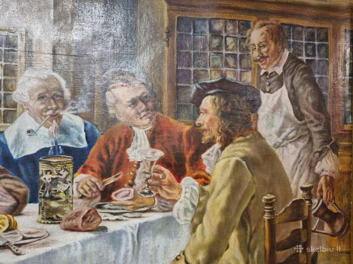 Puikus senovinis paveikslas 1880 - 1930 metai. - nuotraukos Nr. 3