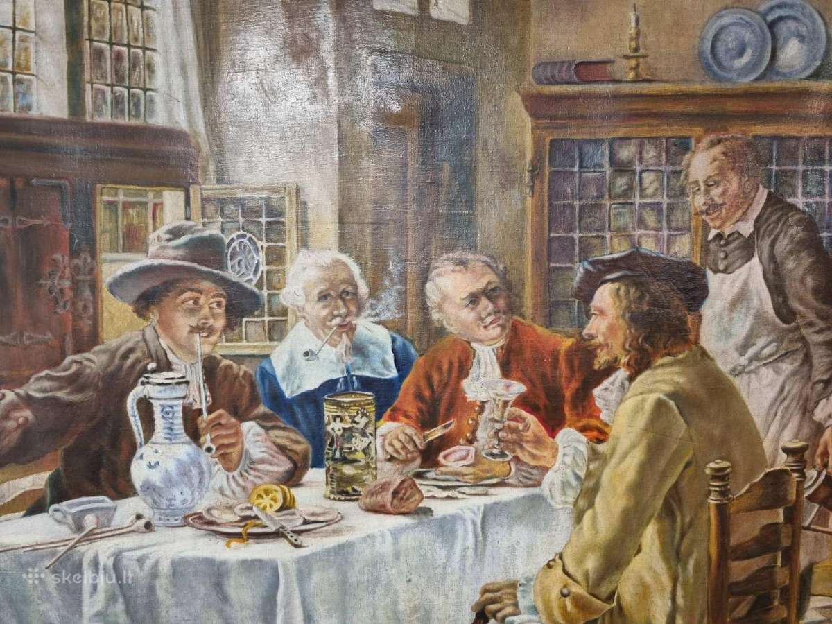 Puikus senovinis paveikslas 1880 - 1930 metai. - nuotraukos Nr. 5