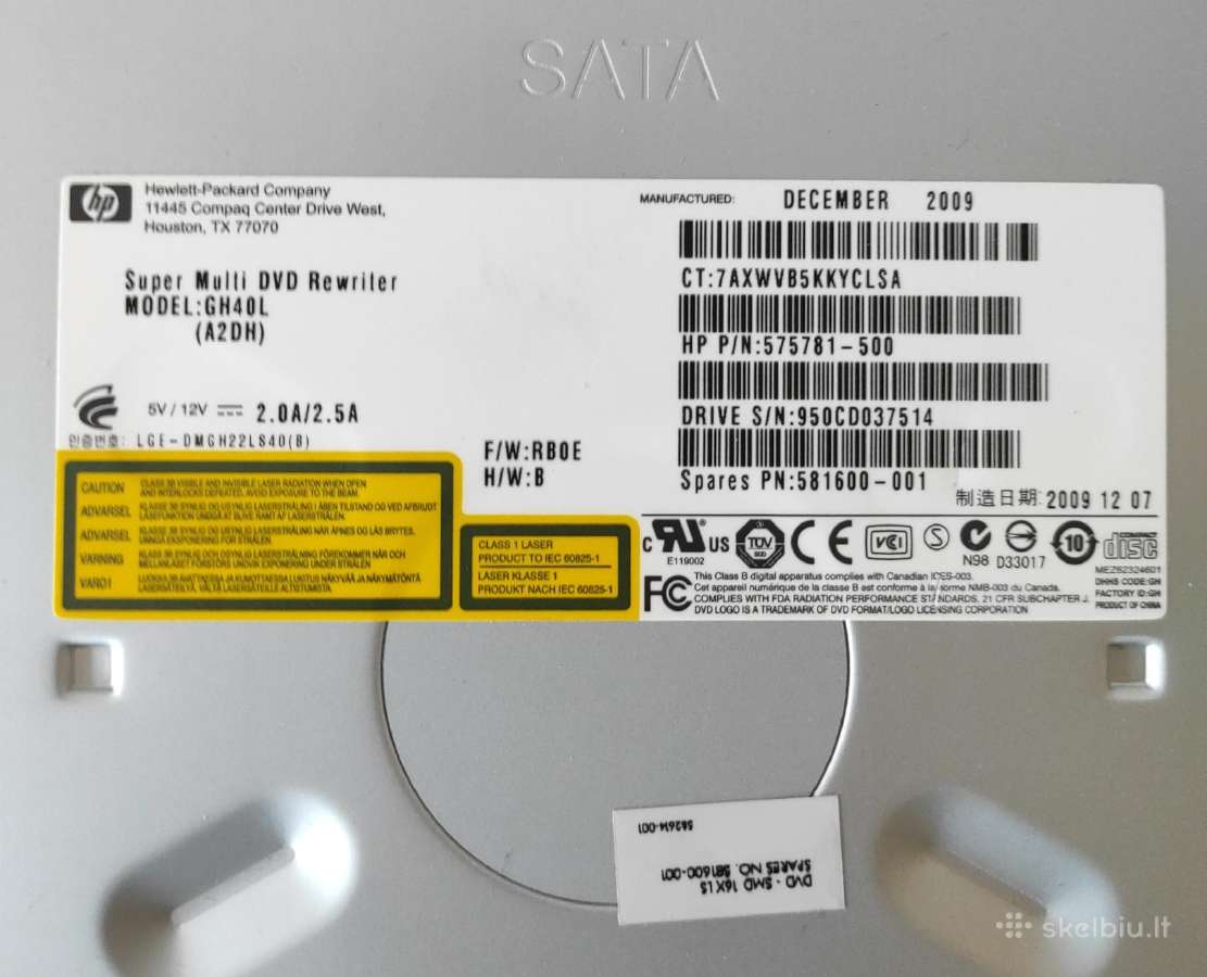 Dvdrom įrenginys Hp - nuotraukos Nr. 2