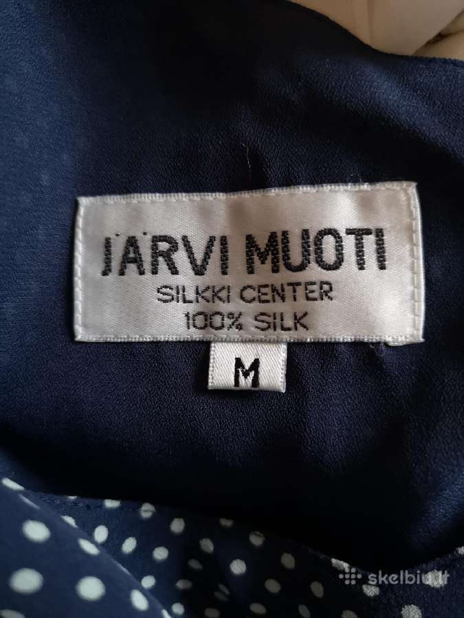 Jarvi Muoti mėlyna taškuota šilkinė suknelė - nuotraukos Nr. 6