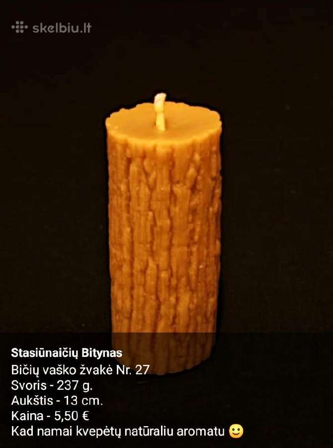 Rankų darbo bičių vaško žvakės - nuotraukos Nr. 25