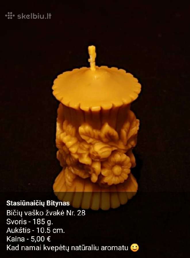 Rankų darbo bičių vaško žvakės - nuotraukos Nr. 27