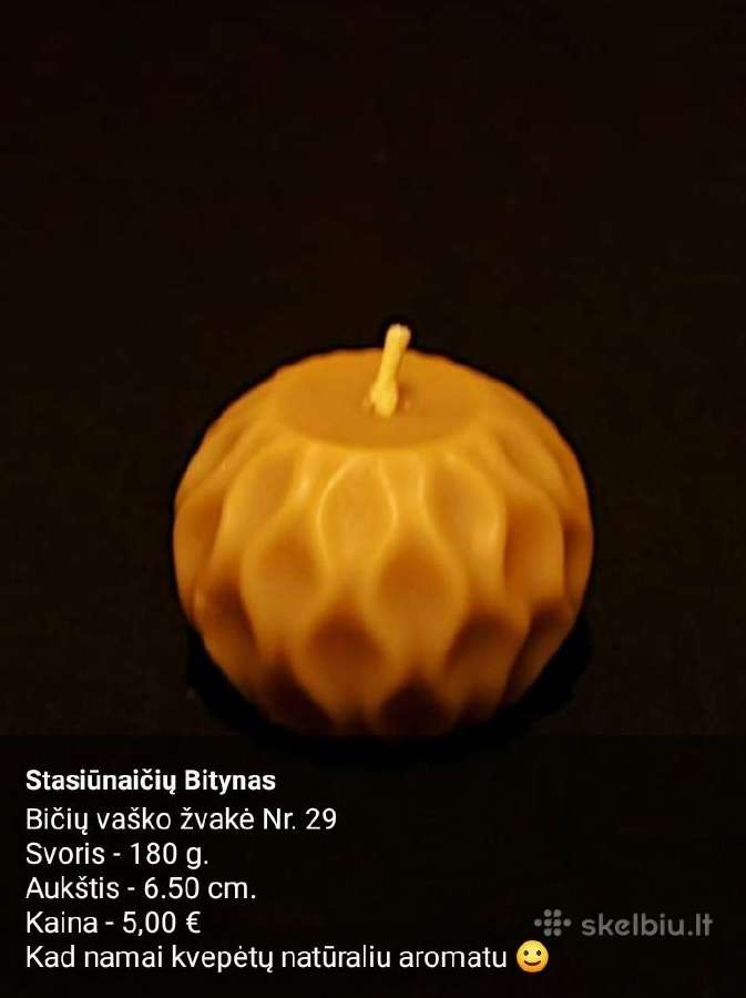 Rankų darbo bičių vaško žvakės - nuotraukos Nr. 28
