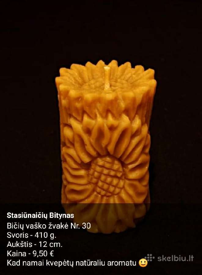 Rankų darbo bičių vaško žvakės - nuotraukos Nr. 29
