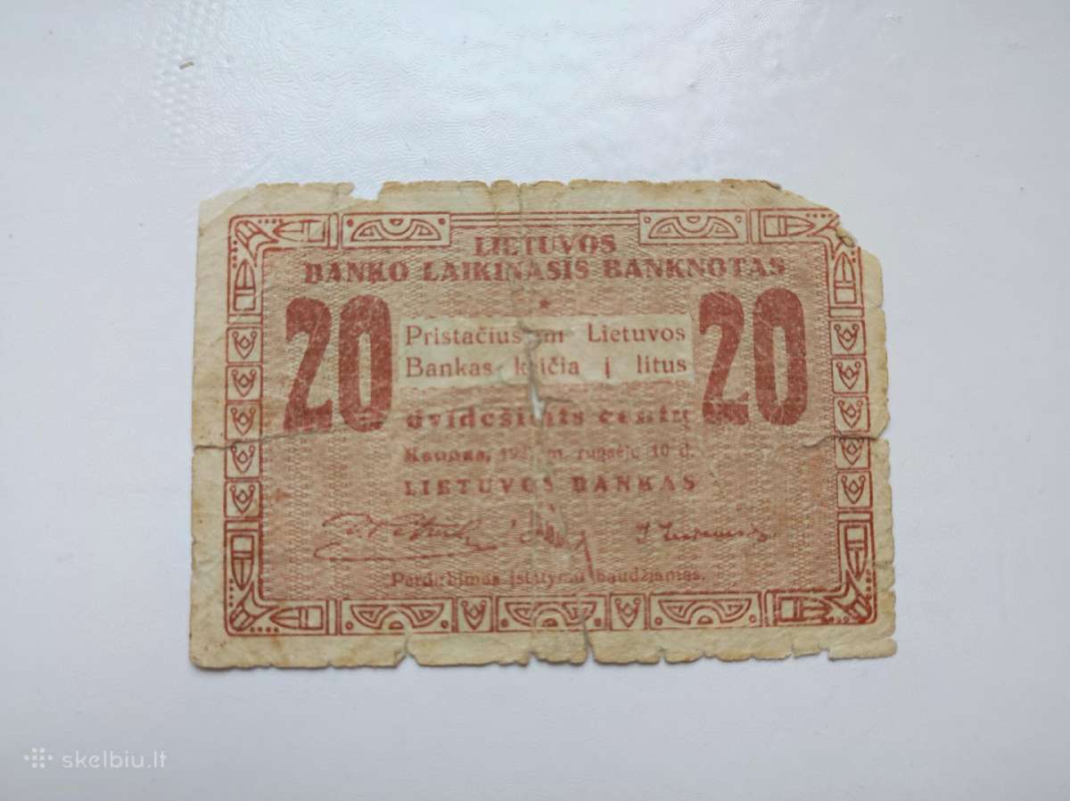 20 laikinųjų Lietuviškų centų 1922m Retas