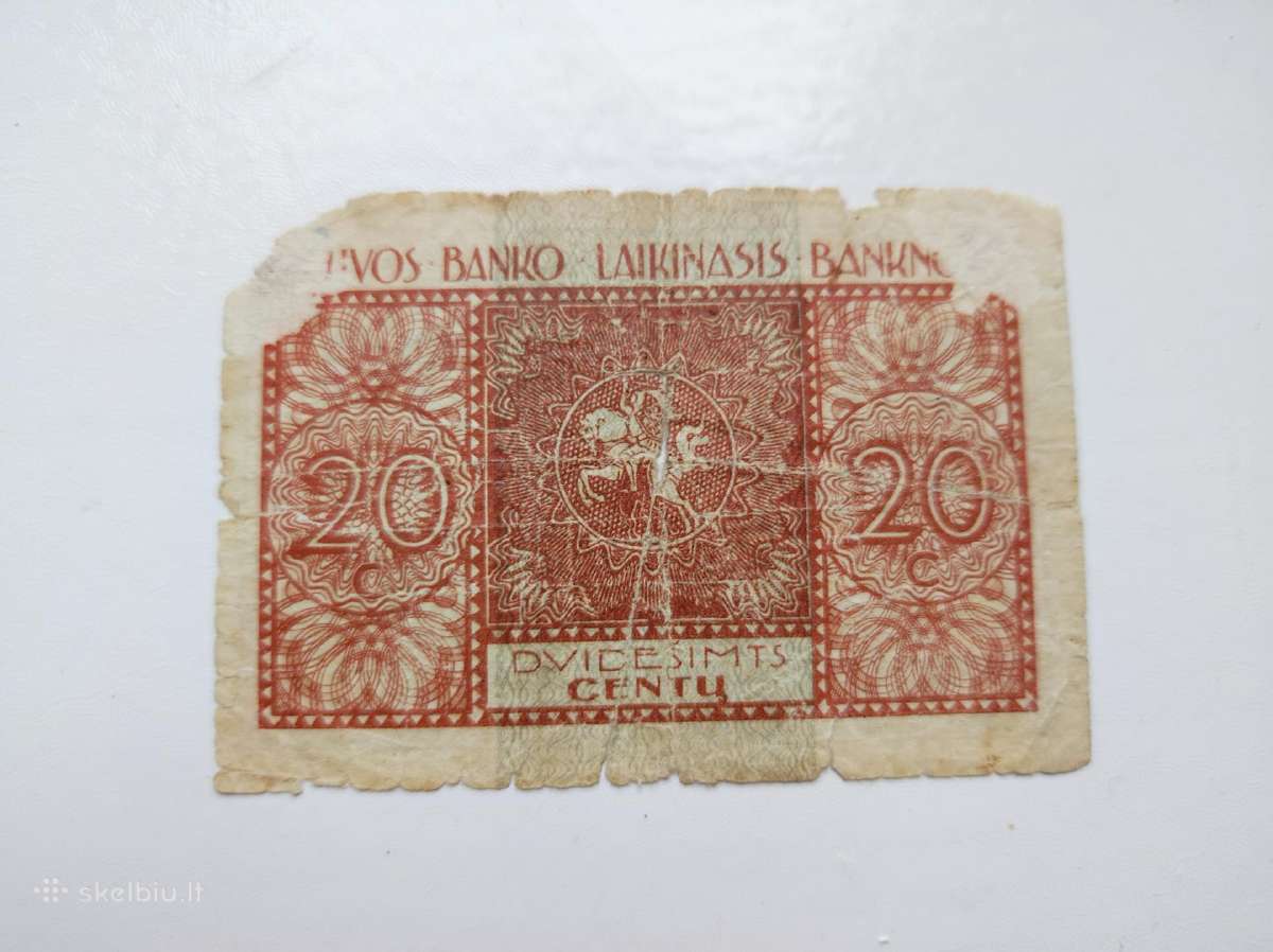 20 laikinųjų Lietuviškų centų 1922m Retas - nuotraukos Nr. 2