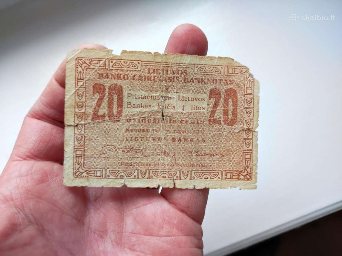 20 laikinųjų Lietuviškų centų 1922m Retas - nuotraukos Nr. 3