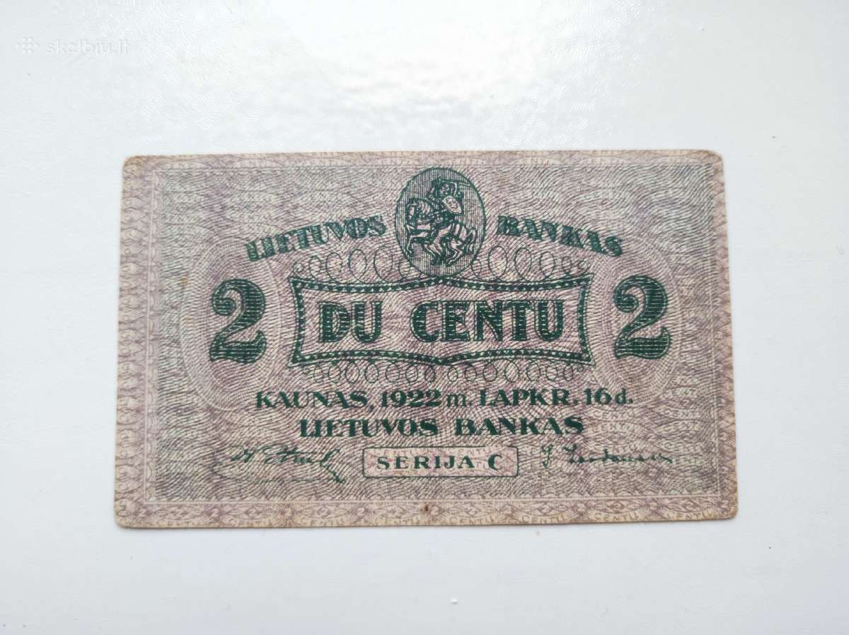 2 centu 1922 (Lietuviški tarpukario, kolekciniai)